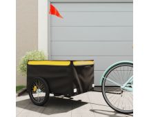 vidaXL Bike Trailer Black and Yellow 45 kg Iron