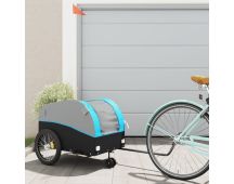 vidaXL Bike Trailer Black and Blue 45 kg Iron