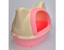 YES4PETS Large Hooded Cat Toilet Litter Box Tray House With Scoop Pink