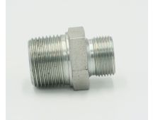 Steel plated 3/4 bspp male x 1" bspt male nipple