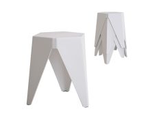 Artiss 4PC Puzzle Stool Bar Stools Stackable White