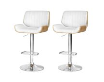 Artiss 2x Bar Stools Adjustable Leather Chairs