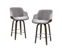 Artiss 4x Bar Stools Swivel Velvet Padded Wooden