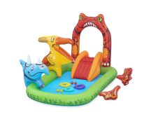 Bestway Kids Inflatable Play Splash Pool with Slide Ball Tossing Toys 242x140cm