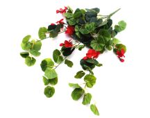 Artificial Geranium Hanging Bush with Red Flowers 60cm