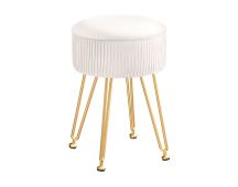 Artiss Ottoman Storage Foot Stool Velvet Round White