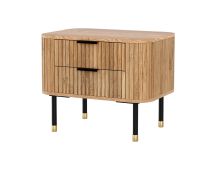 Artiss Bedside Table 2 Drawers Paulownia Wood Pine