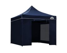 Instahut Gazebo Pop Up Marquee 3x3 Folding Tent Gazebos Camping 500D Oxford Navy