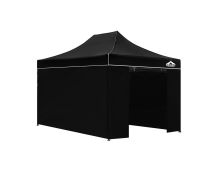 Instahut Gazebo Pop Up Marquee 3x4.5 Folding Tent Wedding Gazebos 500D Black