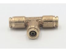 PARKER HANNIFIN BRAND Brass pneumatic push to connect 6mm tee connector. Part No MDQ64D0T6