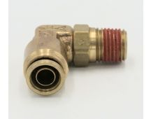 Brass pneumatic male swivel 90 deg elbow 10 mm - 1/4 nptf