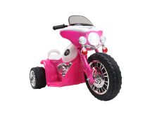 Rigo Kids Electric Ride On Patrol Police Car Harley-Inspired 6V Pink