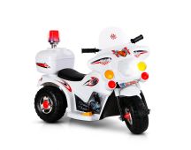 Rigo Kids Electric Ride On Police Motorcycle Motorbike 6V Battery White