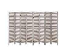 Artiss 8 Panel Room Divider Screen 326x170cm Louver Grey