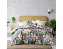 Carmila Linen Cotton Printed Quilt Cover Set by Accessorize Queen