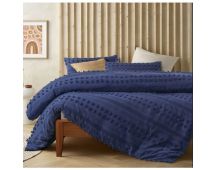 Sans Sovci Cotton Bijou Blue Quilt Cover Set by Accessorize King