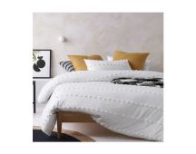 Serapian White Quilt Cover by Vintage Design Homeware Queen