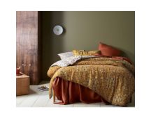 Lisa Washed Cotton Printed Ochre Quilt Cover Set by Accessorize King