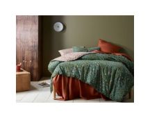 Lisa Washed Cotton Printed Green Quilt Cover Set by Accessorize King