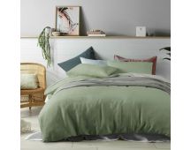 French Linen Sage Quilt Cover by Vintage Design Homeware Single