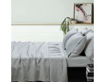 Dove Grey Linen Sheet Sets by Vintage Design Homeware Single