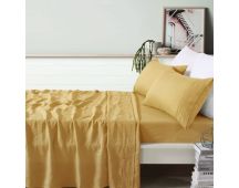 Olive Linen Sheet Sets by Vintage Design Homeware Single