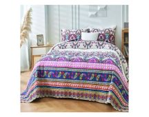 St Clair 100% Cotton Quilted 3 pcs Bedspread Coverlet Set King