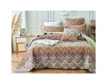 Royal Manor 100% Cotton Quilted 3 pcs Bedspread Coverlet Set Super King