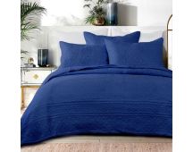 Navy Classic Cotton 100% Cotton Quilted 3 pcs Bedspread Coverlet Set King