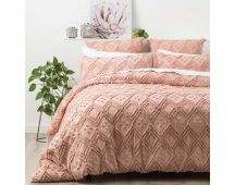 Medallion Cotton Vintage Washed Tufted Blush Quilt Cover Set by Park Avenue King