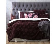 Medallion Cotton Vintage Washed Tufted Plum European Pillowcase by Park Avenue