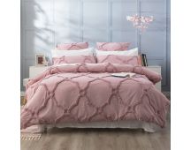 Moroccan 100% Cotton Chenille Vintage Washed Tufted Blush Quilt Cover Set by Renee Taylor Queen