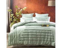 Classic Cotton Vintage Washed Tufted Sage Quilt Cover Set by Renee Taylor Double