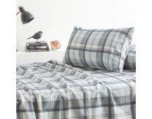 Heathered Plaid 175 GSM Egyptian Cotton Flannelette Sheet Set by Park Avenue King Single