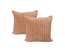 Minerva Blush Twin Pack Cotton Velvet Embroidered Cushion Polyester Filled by Cloud Linen