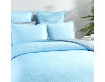 Oscillate Jacquard Sky Quilt Cover Set by Renee Taylor Queen