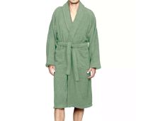 Chalet Quick Dry Terry Cotton Eucalyptus Small/ Medium Bath Robes by Renee Taylor