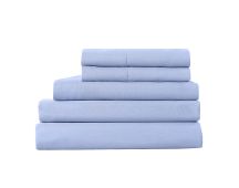 Royal Comfort 2000TC 6 Piece Bamboo Sheet & Quilt Cover Set Cooling Breathable - Queen - Light Blue