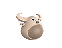 Fitsmart Bluetooth Animal Face Speaker Portable Wireless Stereo Sound - Khaki