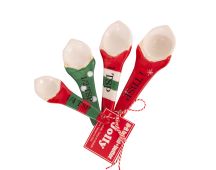 Bread and Butter Gnome Measuring Spoons - 4 Pack - Green/ Red/ White