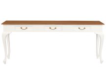 Queen Anne 3 Drawer Sofa Table - White Caramel