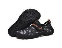 Kids Water Shoes Barefoot Quick Dry Aqua Sports Shoes Boys Girls (Pattern Printed) - Black Size Bigkid US6.5 = EU38