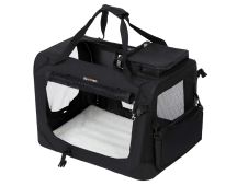 FEANDREA Dog Kennel Transport Box Folding Fabric Pet Carrier 60cm Black