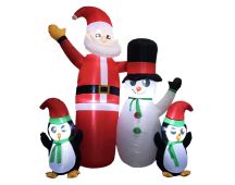 Festiss 1.8m Santa Snowman and Penguin Greeting Christmas Inflatable with LED