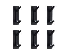 GOMINIMO quadrate Stainless Steel Wall Hook 6pcs (Black)