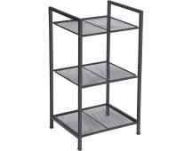 SONGMICS Bathroom Shelf 3-Tier Storage Rack with Adjustable Shelf Black