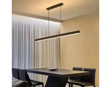 Modern Minimalist Trapezoid Pendant Light Adjustable LED Bar Light Black