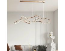 Nordic Minimalist Rose Gold LED Pendant Light Adjustable Modern Ring Chandelier 150cm