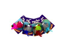 Chompers Purrfect Paws Cat toy - Colourful Mouse - with feathers 1 x Colour Randomly Selected