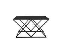 Alsea Console Table Black Base - Black Glass